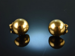 Around 1980! Hemisphere earrings gold 750
