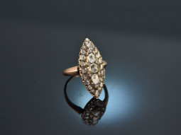 Around 1800! Historic Marquise Ring with Diamond Roses...