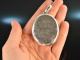 Around 1890! Large medallion pendant with monogram engraving silver