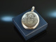 Around 1890! Large medallion pendant with monogram engraving silver