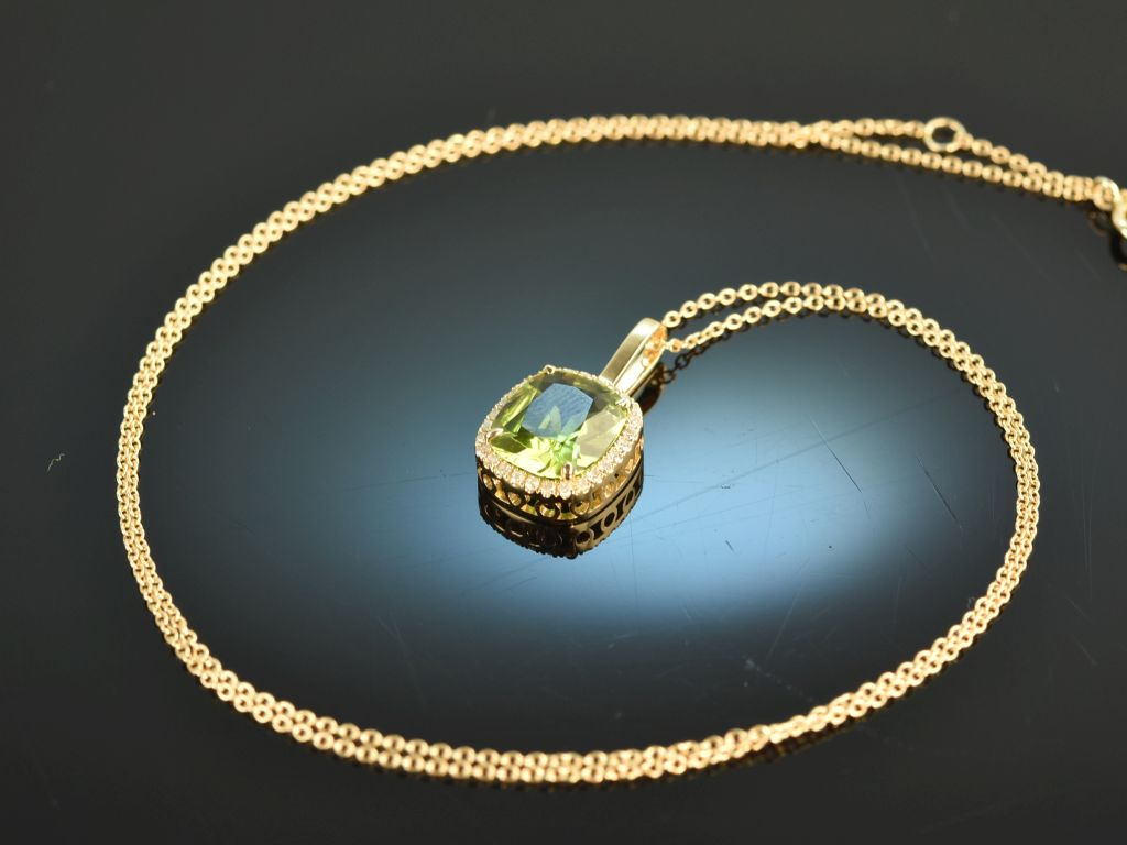 Green! Diamant Fine Anhänger € mit 585, Gold Kette 759,00 Peridot