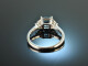 Meeresblau! Aquamarin Ring mit Brillanten Wei&szlig; Gold 750