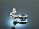 Noble blue! Earrings with Aquamarines and Diamonds White Gold 750