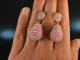 Summer Rose! Drop Earrings Pink Opal Rose Quartz Silver 925 Rose Gold Plated