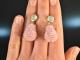 Pastel Rose! Drop earrings rose quartz light blue agate silver 925 rose gold plated