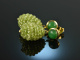 Fresh morning! Drop earrings peridot green agate silver 925 gold plated