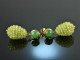 Fresh morning! Drop earrings peridot green agate silver 925 gold plated