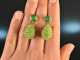 Fresh morning! Drop earrings peridot green agate silver 925 gold plated