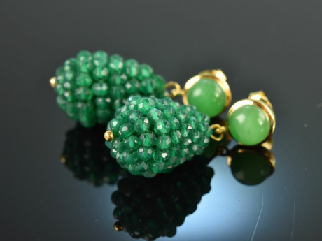 Fresh Green! Drop Earrings green agate green onyx silver 925 gold plated