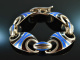 Around 1975! Fancy Vintage Enamel Bracelet Silver 925