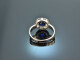 Around 1920! Historic Diamond Sapphire Ring 0.9 ct White Gold 585