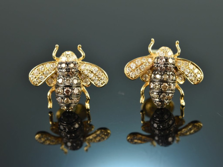 Pretty Bees! Pretty Bees Earrings with Diamonds Gold 750