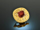 Around 1850! Beautiful brooch with red tourmaline gold 750