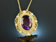 Um 1900! Sch&ouml;nes Collier mit Amethyst und Saatperlen Gold 585