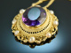 Um 1900! Sch&ouml;nes Collier mit Amethyst und Saatperlen Gold 585