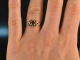 Around 1800! Delicate ring with seed pearls and ornamental enamel gold 585