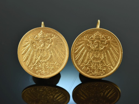 To costume and dirndl! Earrings from historical coins silver-gilt