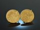 To costume and dirndl! Earrings from historical coins silver-gilt