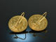 To costume and dirndl! Earrings from historical coins silver-gilt