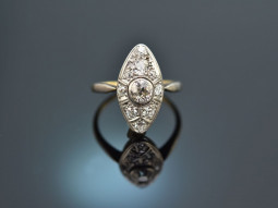 Around 1910! Fine Belle Epoque Diamond Ring 0.75 ct Gold 585 Platinum