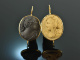 Antique cameos! Historic lava cameo earrings 19th century silver gold plated