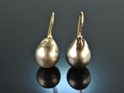 From our workshop! Tahitian cultured pearl drop earrings...