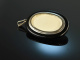 Around 1910! Simple medallion pendant with pearl onyx gold 585