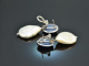 Large earrings with iolite and cultured pearls silver 925