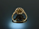 Around 1910! Beautiful pearl diamond ring 1.2 ct platinum gold 750