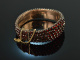 Bohemia around 1860! Beautiful wide garnet bangle tombac