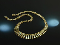 Um 1955! Schicke Cleopatra Statement Kette Gold 585