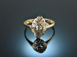 Around 1915! Pretty Art Deco ring with diamond gold 585...