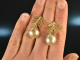 Christmas Pearls! Pretty pearls drop earrings silver 925 gold plated