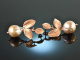 Autumn Leaves! Cultured pearl drop earrings silver 925 rose gold plated