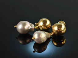 Big Drops! Baroque cultured pearls drop earrings silver...