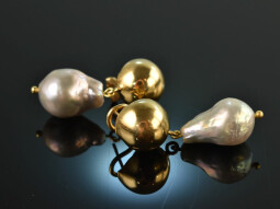 Big Drops! Baroque cultured pearls drop earrings silver...