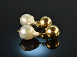 Big Drops! Baroque cultured pearls drop earrings silver...