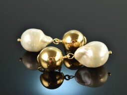 Big Drops! Baroque cultured pearls drop earrings silver...