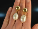 Big Drops! Baroque cultured pearls drop earrings silver 925 gold plated