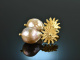 Golden Sun! Baroque cultured pearls drop earrings silver 925 gold plated