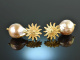 Golden Sun! Baroque cultured pearls drop earrings silver 925 gold plated