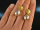 Golden Sun! Baroque cultured pearls drop earrings silver 925 gold plated