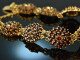 Around 1980! Timeless garnet bracelet silver 835 gold plated