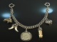 Around 1930! Beautiful charivari with 5 pendants silver 800