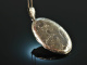 Around 1960! Large medallion pendant with long chain silver 925