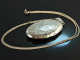 Around 1960! Large medallion pendant with long chain silver 925