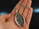 Around 1960! Large medallion pendant with long chain silver 925