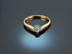 Um 1915! Altschliff Diamant Solit&auml;r Ring Gold 585