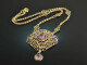 Around 1900! Pretty necklace and earrings with amethysts silver gold plated