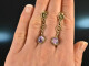 Around 1900! Pretty necklace and earrings with amethysts silver gold plated